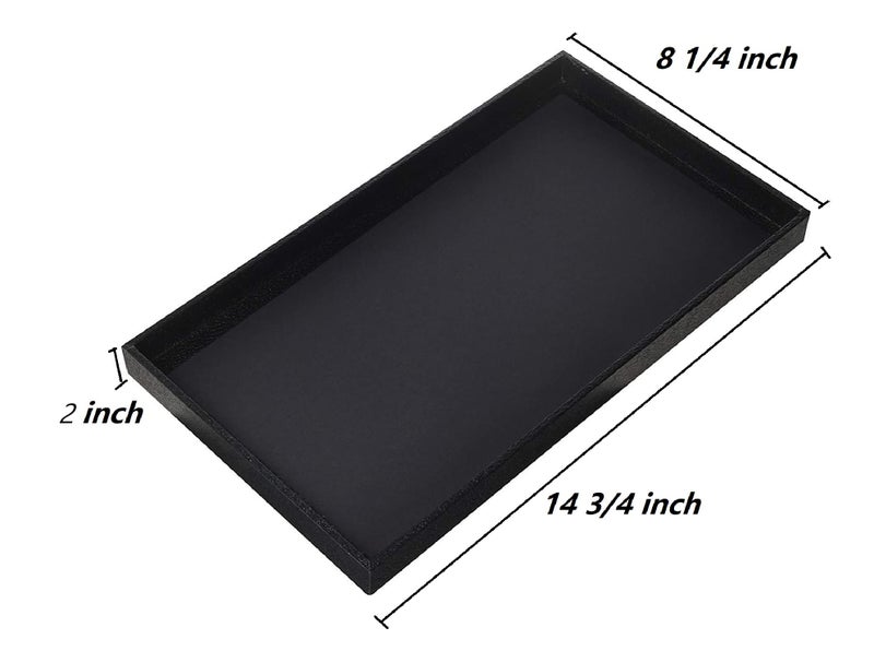 Regal Pak 3-Piece 2-Inch Deep Black Full Size Plastic Stackable Jewelry Tray 14 3/4" X 8 1/4" X 2"H - Image 4